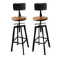 Armless Rotatable Bar Chair Modern Round Seat Bar Stool with Metal Footrest Black 2 Piece Set Low Back Clearhalo 'Bar Furniture' 'Bar Stools' 'bar_stools' 'furn' 'furn_bar_stools' 'Furniture' 'Kitchen & Dining Furniture' 5904143