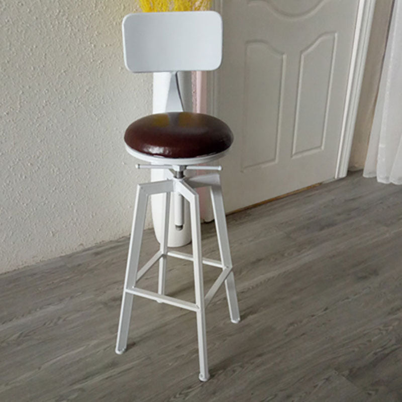 Armless Rotatable Bar Chair Modern Round Seat Bar Stool with Metal Footrest Clearhalo 'Bar Furniture' 'Bar Stools' 'bar_stools' 'furn' 'furn_bar_stools' 'Furniture' 'Kitchen & Dining Furniture' 5904145