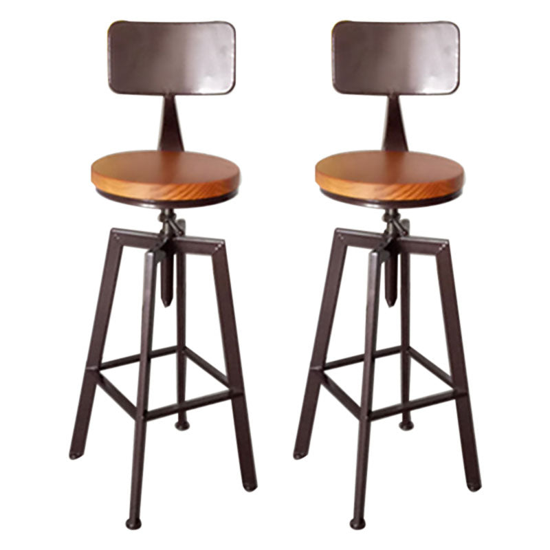 Armless Rotatable Bar Chair Modern Round Seat Bar Stool with Metal Footrest Bronze 2 Piece Set Low Back Clearhalo 'Bar Furniture' 'Bar Stools' 'bar_stools' 'furn' 'furn_bar_stools' 'Furniture' 'Kitchen & Dining Furniture' 5904146