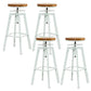 Armless Rotatable Bar Chair Modern Round Seat Bar Stool with Metal Footrest White 4 Piece Set Backless Clearhalo 'Bar Furniture' 'Bar Stools' 'bar_stools' 'furn' 'furn_bar_stools' 'Furniture' 'Kitchen & Dining Furniture' 5904148