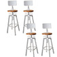 Armless Rotatable Bar Chair Modern Round Seat Bar Stool with Metal Footrest White 4 Piece Set Low Back Clearhalo 'Bar Furniture' 'Bar Stools' 'bar_stools' 'furn' 'furn_bar_stools' 'Furniture' 'Kitchen & Dining Furniture' 5904150