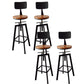 Armless Rotatable Bar Chair Modern Round Seat Bar Stool with Metal Footrest Black 4 Piece Set Low Back Clearhalo 'Bar Furniture' 'Bar Stools' 'bar_stools' 'furn' 'furn_bar_stools' 'Furniture' 'Kitchen & Dining Furniture' 5904151