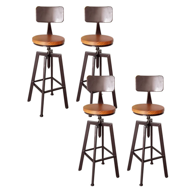 Armless Rotatable Bar Chair Modern Round Seat Bar Stool with Metal Footrest Bronze 4 Piece Set Low Back Clearhalo 'Bar Furniture' 'Bar Stools' 'bar_stools' 'furn' 'furn_bar_stools' 'Furniture' 'Kitchen & Dining Furniture' 5904152