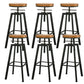 Armless Rotatable Bar Chair Modern Round Seat Bar Stool with Metal Footrest Black 6 Piece Set Backless Clearhalo 'Bar Furniture' 'Bar Stools' 'bar_stools' 'furn' 'furn_bar_stools' 'Furniture' 'Kitchen & Dining Furniture' 5904154