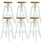 Armless Rotatable Bar Chair Modern Round Seat Bar Stool with Metal Footrest White 6 Piece Set Backless Clearhalo 'Bar Furniture' 'Bar Stools' 'bar_stools' 'furn' 'furn_bar_stools' 'Furniture' 'Kitchen & Dining Furniture' 5904155