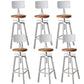 Armless Rotatable Bar Chair Modern Round Seat Bar Stool with Metal Footrest White 6 Piece Set Low Back Clearhalo 'Bar Furniture' 'Bar Stools' 'bar_stools' 'furn' 'furn_bar_stools' 'Furniture' 'Kitchen & Dining Furniture' 5904156