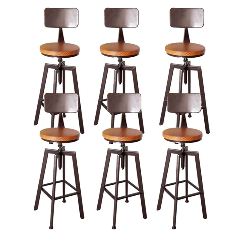 Armless Rotatable Bar Chair Modern Round Seat Bar Stool with Metal Footrest Bronze 6 Piece Set Low Back Clearhalo 'Bar Furniture' 'Bar Stools' 'bar_stools' 'furn' 'furn_bar_stools' 'Furniture' 'Kitchen & Dining Furniture' 5904158