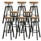 Armless Rotatable Bar Chair Modern Round Seat Bar Stool with Metal Footrest Black 8 Piece Set Backless Clearhalo 'Bar Furniture' 'Bar Stools' 'bar_stools' 'furn' 'furn_bar_stools' 'Furniture' 'Kitchen & Dining Furniture' 5904160