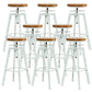 Armless Rotatable Bar Chair Modern Round Seat Bar Stool with Metal Footrest White 8 Piece Set Backless Clearhalo 'Bar Furniture' 'Bar Stools' 'bar_stools' 'furn' 'furn_bar_stools' 'Furniture' 'Kitchen & Dining Furniture' 5904161