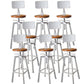 Armless Rotatable Bar Chair Modern Round Seat Bar Stool with Metal Footrest White 8 Piece Set Low Back Clearhalo 'Bar Furniture' 'Bar Stools' 'bar_stools' 'furn' 'furn_bar_stools' 'Furniture' 'Kitchen & Dining Furniture' 5904162