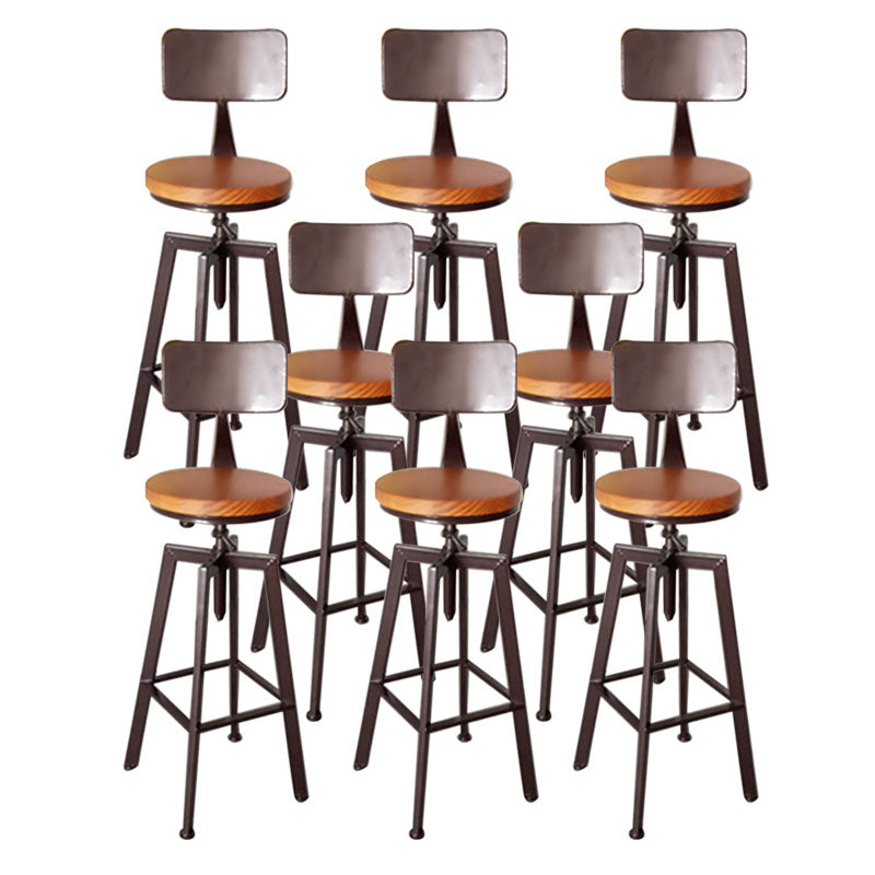 Armless Rotatable Bar Chair Modern Round Seat Bar Stool with Metal Footrest Bronze 8 Piece Set Low Back Clearhalo 'Bar Furniture' 'Bar Stools' 'bar_stools' 'furn' 'furn_bar_stools' 'Furniture' 'Kitchen & Dining Furniture' 5904164