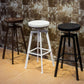 Round Seat Armless Bar Stool Modern Metal Legs Rotatable Bar Chair