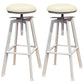 Round Seat Armless Bar Stool Modern Metal Legs Rotatable Bar Chair