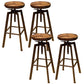 Round Seat Armless Bar Stool Modern Metal Legs Rotatable Bar Chair