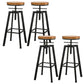 Round Seat Armless Bar Stool Modern Metal Legs Rotatable Bar Chair