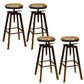 Round Seat Armless Bar Stool Modern Metal Legs Rotatable Bar Chair