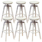 Round Seat Armless Bar Stool Modern Metal Legs Rotatable Bar Chair