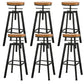 Round Seat Armless Bar Stool Modern Metal Legs Rotatable Bar Chair