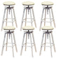 Round Seat Armless Bar Stool Modern Metal Legs Rotatable Bar Chair