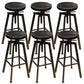Round Seat Armless Bar Stool Modern Metal Legs Rotatable Bar Chair