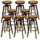 Round Seat Armless Bar Stool Modern Metal Legs Rotatable Bar Chair