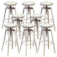 Round Seat Armless Bar Stool Modern Metal Legs Rotatable Bar Chair