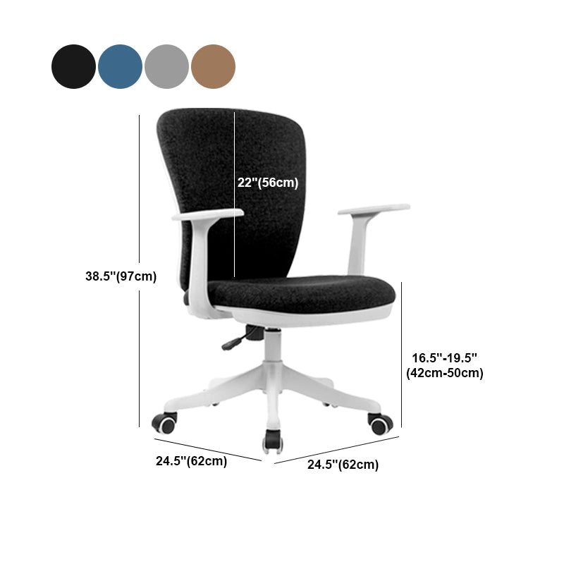 Sedia da conferenza imbottita con ruote per sedia da ufficio contemporanea da 24 "W