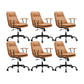 Contemporary Arm Chair Fixed Arms Adjustable Seat Height Leather Office Chair Coffee 6 Piece Set Clearhalo 'furn' 'furn_office_chair' 'Furniture' 'Office Chairs' 'Office Furniture' 'office_chair' 5904990