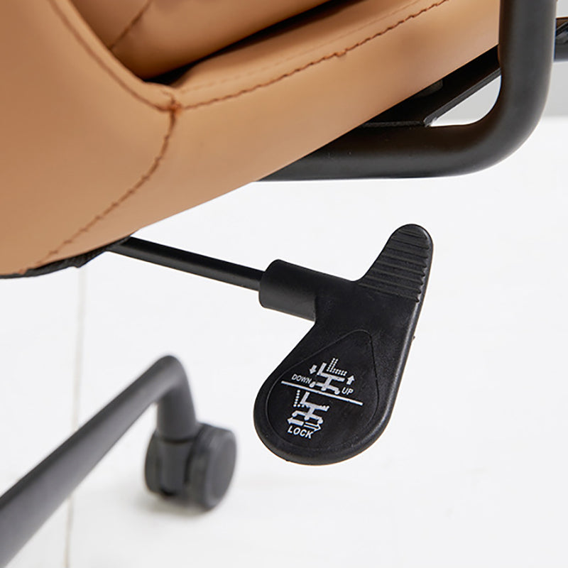 Contemporary Arm Chair Fixed Arms Adjustable Seat Height Leather Office Chair Clearhalo 'furn' 'furn_office_chair' 'Furniture' 'Office Chairs' 'Office Furniture' 'office_chair' 5905001