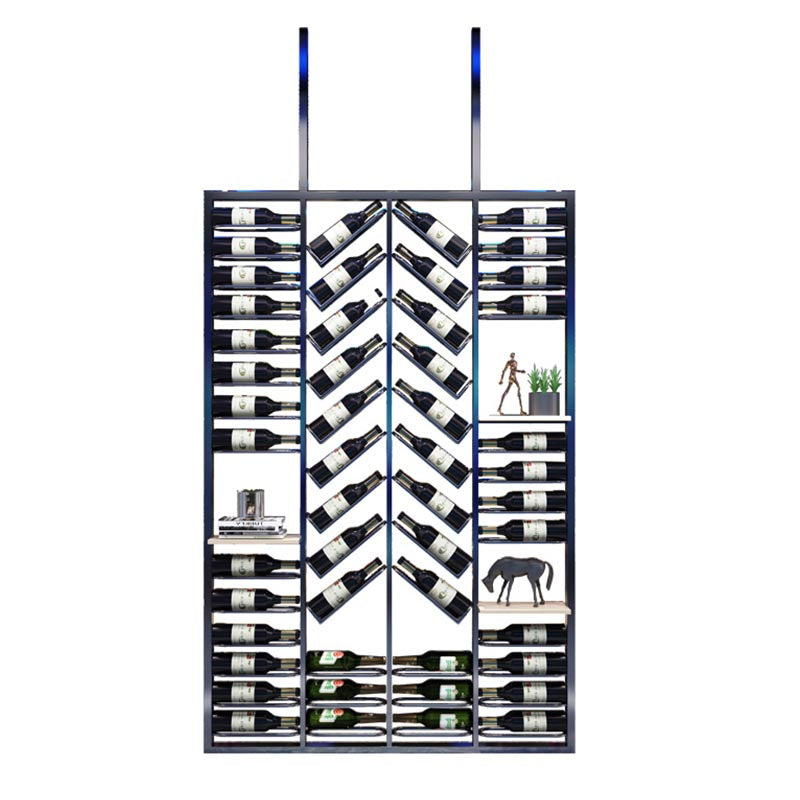 Industrial Metal Wine Bottle Holder Black Floor Bottle Wine Rack 5.9"Wide Clearhalo 'furn' 'furn_wine_racks' 'Furniture' 'Kitchen & Dining Furniture' 'Wine Racks' 'wine_racks' 5905043