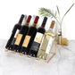 モダンなカウンタートップワインボトルラックメタルスタッカブルワインボトルホルダー