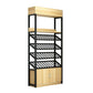Industrial Floor Wine Rack Manufactured Wood Wine Jail with Shelf Khaki Clearhalo 'furn' 'furn_wine_racks' 'Furniture' 'Kitchen & Dining Furniture' 'Wine Racks' 'wine_racks' 5905105