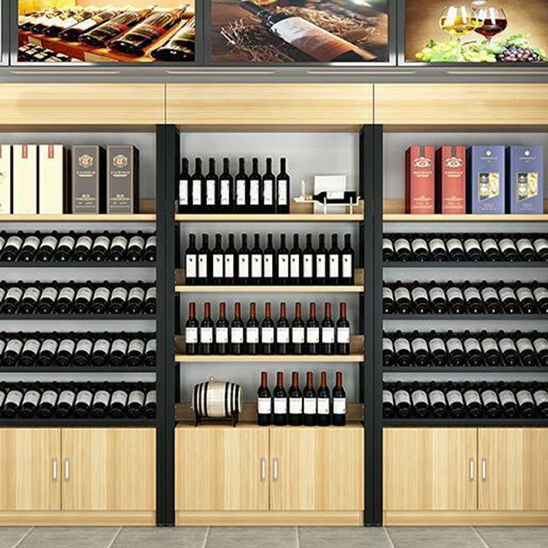 Industrial Floor Wine Rack Manufactured Wood Wine Jail with Shelf Clearhalo 'furn' 'furn_wine_racks' 'Furniture' 'Kitchen & Dining Furniture' 'Wine Racks' 'wine_racks' 5905107