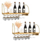 Wall Mounted Solid Wood Wine Bottle & Glass Rack Industrial Bottle Rack