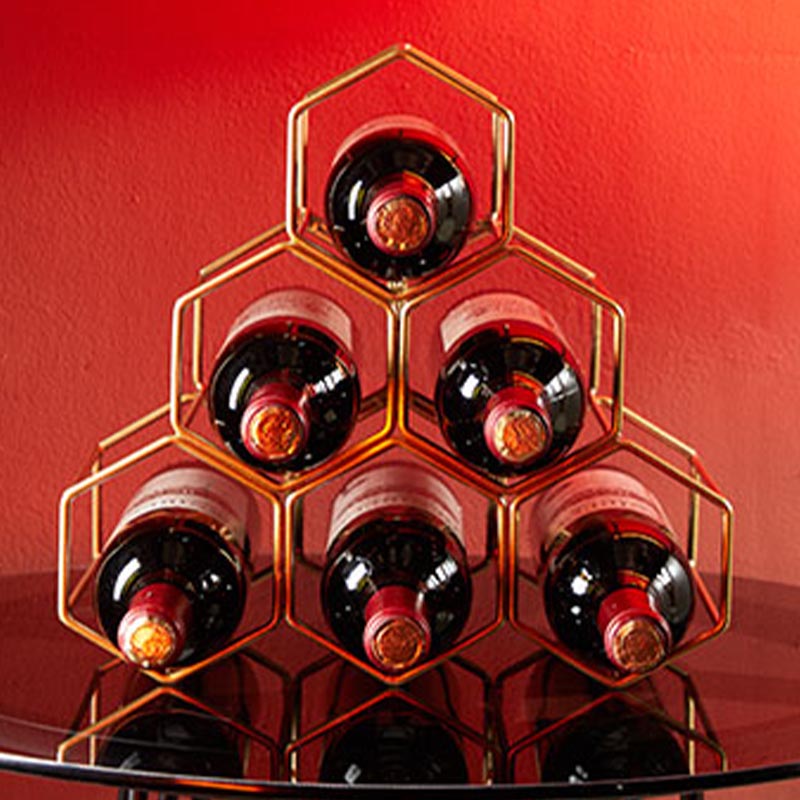 Soporte de botellas de botella de vino redondo de lujo Totador de botella de metal