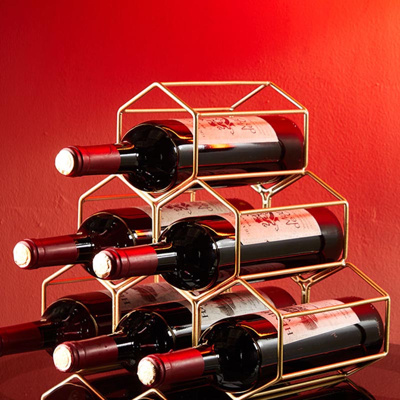 Soporte de botellas de botella de vino redondo de lujo Totador de botella de metal