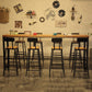 Industrial 1/4/5/9 Pieces Bar Table Set Rectangle Pine Wood Counter Table for Bar