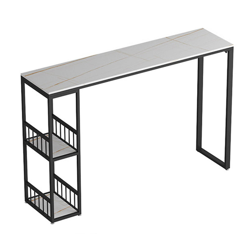1/2/3 Pieces Modern Rectangular Pub Table Set Sintered Stone Top Counter Table Set White 71"L x 16"W Clearhalo 'Bar Furniture' 'furn' 'furn_home_bar_bar_sets' 'Furniture' 'Home Bars & Bar Sets' 'home_bar_bar_sets' 'Kitchen & Dining Furniture' 5905273