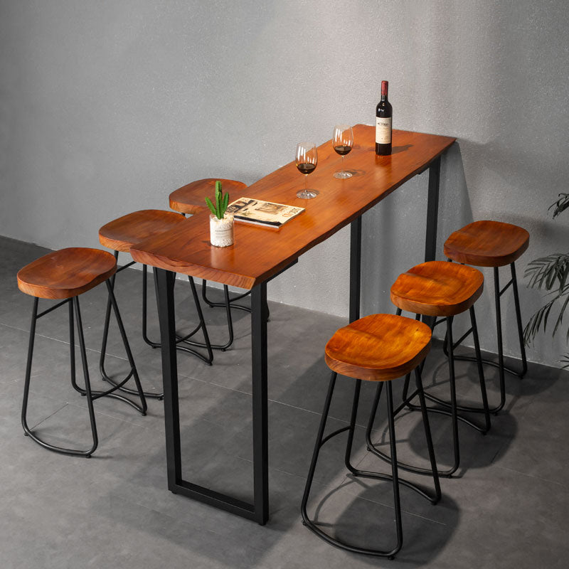 Industrielles 1/2/7-teiliges Stehtisch-Set aus massivem Holz, rechteckiges Theken-Set für den Heimgebrauch