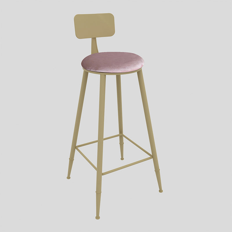 Glam 1/3 Pieces Bar Table Set Rectangle Stone Counter Table with Stools for Dining Room Pink 30"H Stool (Single) Clearhalo 'Bar Furniture' 'furn' 'furn_home_bar_bar_sets' 'Furniture' 'Home Bars & Bar Sets' 'home_bar_bar_sets' 'Kitchen & Dining Furniture' 5905338