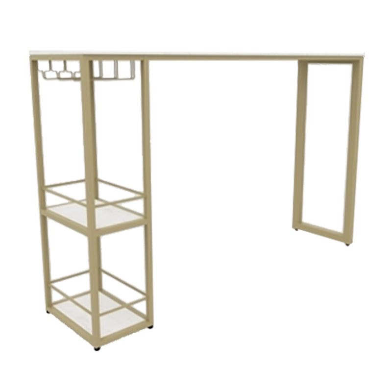 Glam 1/3 Pieces Bar Table Set Rectangle Stone Counter Table with Stools for Dining Room Clearhalo 'Bar Furniture' 'furn' 'furn_home_bar_bar_sets' 'Furniture' 'Home Bars & Bar Sets' 'home_bar_bar_sets' 'Kitchen & Dining Furniture' 5905345