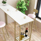 Glam 1/3 Pieces Bar Table Set Rectangle Stone Counter Table with Stools for Dining Room Clearhalo 'Bar Furniture' 'furn' 'furn_home_bar_bar_sets' 'Furniture' 'Home Bars & Bar Sets' 'home_bar_bar_sets' 'Kitchen & Dining Furniture' 5905349