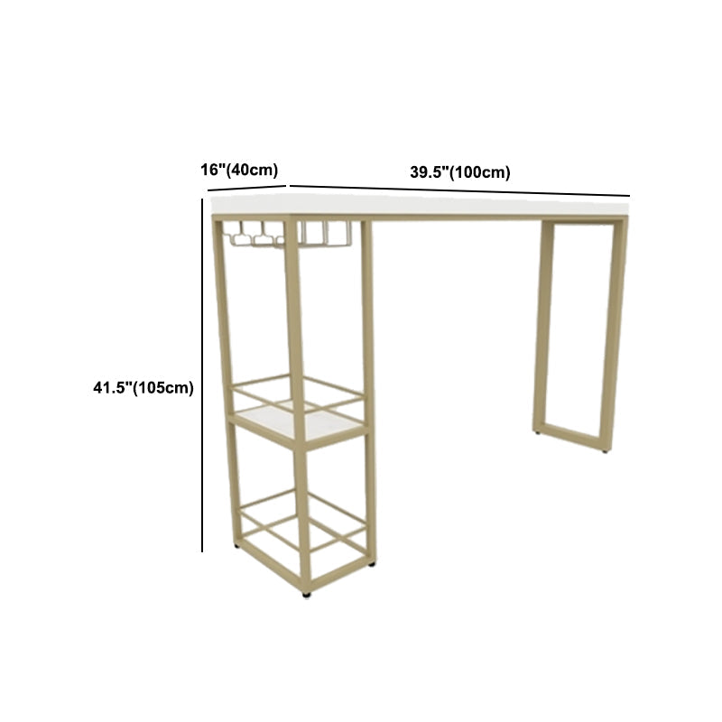 Glam 1/3 Pieces Bar Table Set Rectangle Stone Counter Table with Stools for Dining Room Clearhalo 'Bar Furniture' 'furn' 'furn_home_bar_bar_sets' 'Furniture' 'Home Bars & Bar Sets' 'home_bar_bar_sets' 'Kitchen & Dining Furniture' 5905350