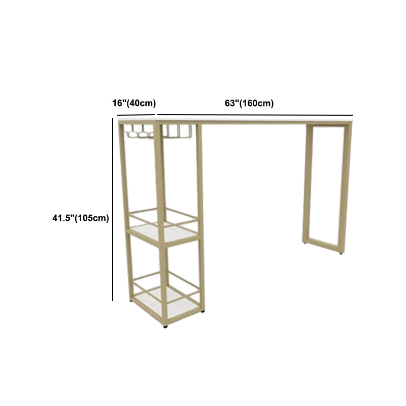 Glam 1/3 Pieces Bar Table Set Rectangle Stone Counter Table with Stools for Dining Room Clearhalo 'Bar Furniture' 'furn' 'furn_home_bar_bar_sets' 'Furniture' 'Home Bars & Bar Sets' 'home_bar_bar_sets' 'Kitchen & Dining Furniture' 5905359