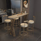 Glam 1/2/3/5 Pieces Bar Table Set Rectangle Bar Table with Metal High Stools for Home Clearhalo 'Bar Furniture' 'furn' 'furn_home_bar_bar_sets' 'Furniture' 'Home Bars & Bar Sets' 'home_bar_bar_sets' 'Kitchen & Dining Furniture' 5905364