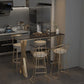 Glam 1/2/3/5 Pieces Bar Table Set Rectangle Bar Table with Metal High Stools for Home Clearhalo 'Bar Furniture' 'furn' 'furn_home_bar_bar_sets' 'Furniture' 'Home Bars & Bar Sets' 'home_bar_bar_sets' 'Kitchen & Dining Furniture' 5905374