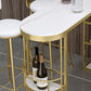 Glam Style 1/2/3 Pieces Bar Table Set Rectangle Bar Table with High Stools for Home Clearhalo 'Bar Furniture' 'furn' 'furn_home_bar_bar_sets' 'Furniture' 'Home Bars & Bar Sets' 'home_bar_bar_sets' 'Kitchen & Dining Furniture' 5905393