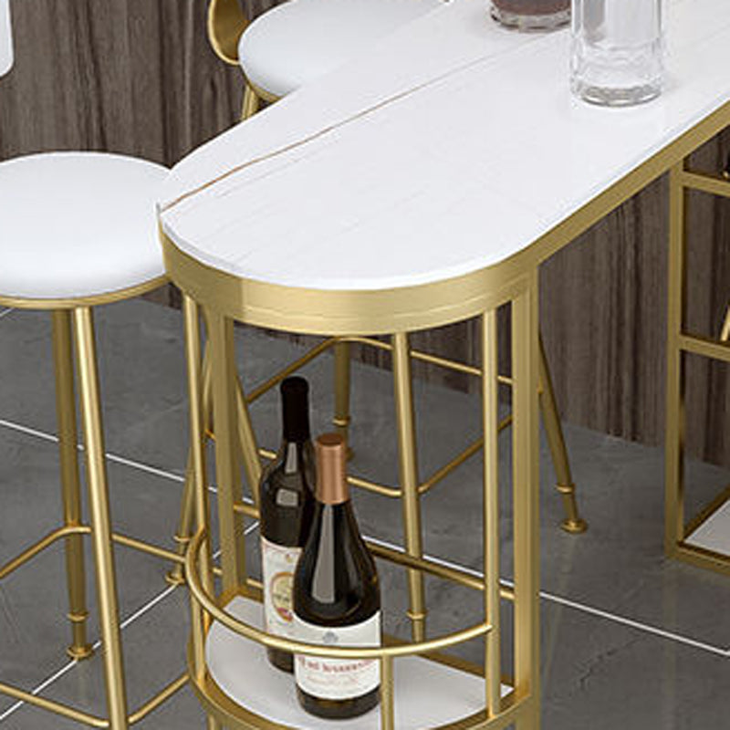 Glam Style 1/2/3 Pieces Bar Table Set Rectangle Bar Table with High Stools for Home Clearhalo 'Bar Furniture' 'furn' 'furn_home_bar_bar_sets' 'Furniture' 'Home Bars & Bar Sets' 'home_bar_bar_sets' 'Kitchen & Dining Furniture' 5905393