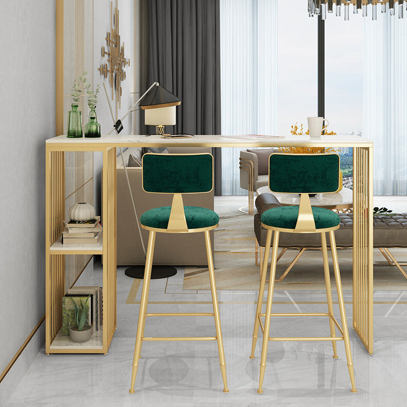 Luxurious Rectangular Pub Table Set 1/2/3 Pieces Stone Top Bistro Table Set Clearhalo 'Bar Furniture' 'furn' 'furn_home_bar_bar_sets' 'Furniture' 'Home Bars & Bar Sets' 'home_bar_bar_sets' 'Kitchen & Dining Furniture' 5905432