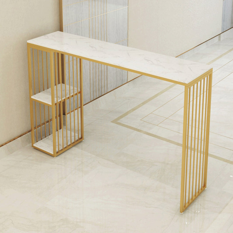 Luxurious Rectangular Pub Table Set 1/2/3 Pieces Stone Top Bistro Table Set Clearhalo 'Bar Furniture' 'furn' 'furn_home_bar_bar_sets' 'Furniture' 'Home Bars & Bar Sets' 'home_bar_bar_sets' 'Kitchen & Dining Furniture' 5905439